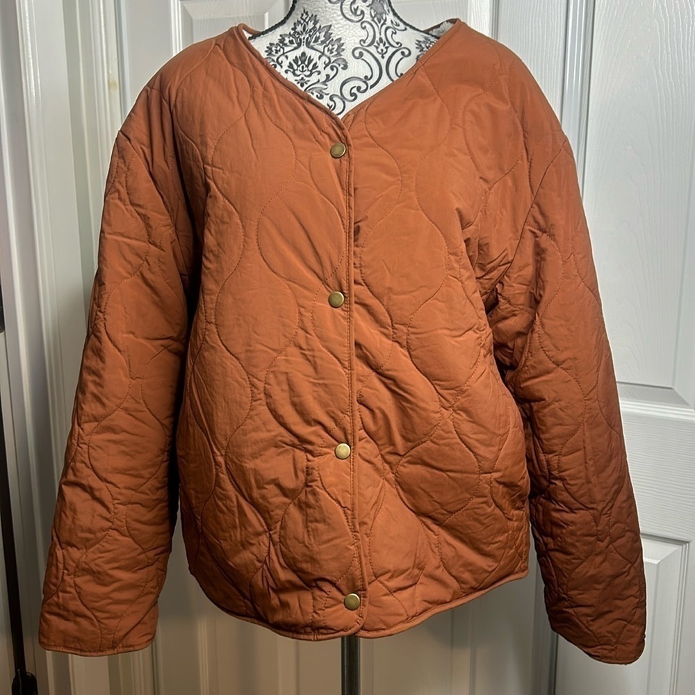 Double Zero Quilted Jacket In Rust - image 1